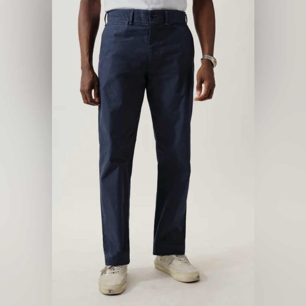 Buck Mason Carry On Pants Navy Blue Chino Pants w/ Coin Pocket 32x26.5